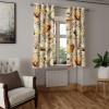Ambesonne Floral Grommet Curtain, Neutral Pastel Grunge Abstract Pattern with Blossoming Lily Flowers, Decorative Single Panel Drapes for Bedroom Living Room, 50″ x 72″, Dark Tan and Slate Blue(Sepia Mustard Pale Orange)