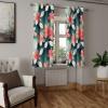 Ambesonne Floral Grommet Curtain, Neutral Pastel Grunge Abstract Pattern with Blossoming Lily Flowers, Decorative Single Panel Drapes for Bedroom Living Room, 50″ x 72″, Dark Tan and Slate Blue(Dark Coral Teal)