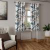 Ambesonne Floral Grommet Curtain, Neutral Pastel Grunge Abstract Pattern with Blossoming Lily Flowers, Decorative Single Panel Drapes for Bedroom Living Room, 50″ x 72″, Dark Tan and Slate Blue(Dark Tan Slate Blue)