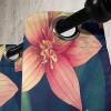 Ambesonne Floral Grommet Curtain, Neutral Pastel Grunge Abstract Pattern with Blossoming Lily Flowers, Decorative Single Panel Drapes for Bedroom Living Room, 50″ x 72″, Dark Tan and Slate Blue(Fern Green Pale Yellow)