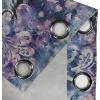 Ambesonne Floral Grommet Curtain, Neutral Pastel Grunge Abstract Pattern with Blossoming Lily Flowers, Decorative Single Panel Drapes for Bedroom Living Room, 50″ x 72″, Dark Tan and Slate Blue(Purple Dark Blue Ivory)
