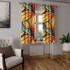 Ambesonne Floral Grommet Curtain, Neutral Pastel Grunge Abstract Pattern with Blossoming Lily Flowers, Decorative Single Panel Drapes for Bedroom Living Room, 50″ x 72″, Dark Tan and Slate Blue(Mustard Vermilion)