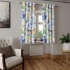Ambesonne Floral Grommet Curtain, Neutral Pastel Grunge Abstract Pattern with Blossoming Lily Flowers, Decorative Single Panel Drapes for Bedroom Living Room, 50″ x 72″, Dark Tan and Slate Blue(Ceil Blue Amber Green)