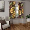 Ambesonne Floral Grommet Curtain, Neutral Pastel Grunge Abstract Pattern with Blossoming Lily Flowers, Decorative Single Panel Drapes for Bedroom Living Room, 50″ x 72″, Dark Tan and Slate Blue(Pale Avocado Green Fawn)