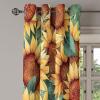 Ambesonne Floral Grommet Curtain, Neutral Pastel Grunge Abstract Pattern with Blossoming Lily Flowers, Decorative Single Panel Drapes for Bedroom Living Room, 50″ x 72″, Dark Tan and Slate Blue(Laurel Green Burnt Orange)