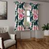 Ambesonne Floral Grommet Curtain, Neutral Pastel Grunge Abstract Pattern with Blossoming Lily Flowers, Decorative Single Panel Drapes for Bedroom Living Room, 50″ x 72″, Dark Tan and Slate Blue(Pale Pink Laurel Green)