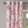 Ambesonne Floral Grommet Curtain, Neutral Pastel Grunge Abstract Pattern with Blossoming Lily Flowers, Decorative Single Panel Drapes for Bedroom Living Room, 50″ x 72″, Dark Tan and Slate Blue(Pale Pink Dried Rose)