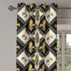 Ambesonne Floral Grommet Curtain, Neutral Pastel Grunge Abstract Pattern with Blossoming Lily Flowers, Decorative Single Panel Drapes for Bedroom Living Room, 50″ x 72″, Dark Tan and Slate Blue(Dark Mustard Black White)