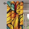 Ambesonne Floral Grommet Curtain, Neutral Pastel Grunge Abstract Pattern with Blossoming Lily Flowers, Decorative Single Panel Drapes for Bedroom Living Room, 50″ x 72″, Dark Tan and Slate Blue(Mustard Vermilion)