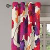 Ambesonne Floral Grommet Curtain, Neutral Pastel Grunge Abstract Pattern with Blossoming Lily Flowers, Decorative Single Panel Drapes for Bedroom Living Room, 50″ x 72″, Dark Tan and Slate Blue(Eggshell Dark Coral)