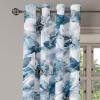 Ambesonne Floral Grommet Curtain, Neutral Pastel Grunge Abstract Pattern with Blossoming Lily Flowers, Decorative Single Panel Drapes for Bedroom Living Room, 50″ x 72″, Dark Tan and Slate Blue(Dark Turquoise Blue Grey)