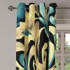 Ambesonne Floral Grommet Curtain, Neutral Pastel Grunge Abstract Pattern with Blossoming Lily Flowers, Decorative Single Panel Drapes for Bedroom Living Room, 50″ x 72″, Dark Tan and Slate Blue(Grey Charcoal Cream)