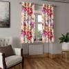 Ambesonne Floral Grommet Curtain, Neutral Pastel Grunge Abstract Pattern with Blossoming Lily Flowers, Decorative Single Panel Drapes for Bedroom Living Room, 50″ x 72″, Dark Tan and Slate Blue(Peach Fuchsia Dark Coral)