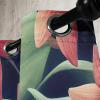 Ambesonne Floral Grommet Curtain, Neutral Pastel Grunge Abstract Pattern with Blossoming Lily Flowers, Decorative Single Panel Drapes for Bedroom Living Room, 50″ x 72″, Dark Tan and Slate Blue(Green Indigo Peacock)