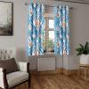 Ambesonne Floral Grommet Curtain, Neutral Pastel Grunge Abstract Pattern with Blossoming Lily Flowers, Decorative Single Panel Drapes for Bedroom Living Room, 50″ x 72″, Dark Tan and Slate Blue(Sky Blue Orange White)