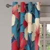 Ambesonne Floral Grommet Curtain, Neutral Pastel Grunge Abstract Pattern with Blossoming Lily Flowers, Decorative Single Panel Drapes for Bedroom Living Room, 50″ x 72″, Dark Tan and Slate Blue(Cadet Blue Cream Ruby)