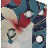 Ambesonne Floral Grommet Curtain, Neutral Pastel Grunge Abstract Pattern with Blossoming Lily Flowers, Decorative Single Panel Drapes for Bedroom Living Room, 50″ x 72″, Dark Tan and Slate Blue(Cadet Blue Cream Ruby)