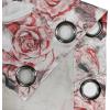 Ambesonne Floral Grommet Curtain, Neutral Pastel Grunge Abstract Pattern with Blossoming Lily Flowers, Decorative Single Panel Drapes for Bedroom Living Room, 50″ x 72″, Dark Tan and Slate Blue(Dark Blue Grey Coral)