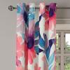 Ambesonne Floral Grommet Curtain, Neutral Pastel Grunge Abstract Pattern with Blossoming Lily Flowers, Decorative Single Panel Drapes for Bedroom Living Room, 50″ x 72″, Dark Tan and Slate Blue(Dark Coral Violet Blue)