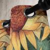 Ambesonne Floral Grommet Curtain, Neutral Pastel Grunge Abstract Pattern with Blossoming Lily Flowers, Decorative Single Panel Drapes for Bedroom Living Room, 50″ x 72″, Dark Tan and Slate Blue(Laurel Green Burnt Orange)