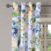 Ambesonne Floral Grommet Curtain, Neutral Pastel Grunge Abstract Pattern with Blossoming Lily Flowers, Decorative Single Panel Drapes for Bedroom Living Room, 50″ x 72″, Dark Tan and Slate Blue(Ceil Blue Amber Green)
