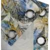 Ambesonne Floral Grommet Curtain, Neutral Pastel Grunge Abstract Pattern with Blossoming Lily Flowers, Decorative Single Panel Drapes for Bedroom Living Room, 50″ x 72″, Dark Tan and Slate Blue(Grey Blue Eggshell)