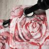 Ambesonne Floral Grommet Curtain, Neutral Pastel Grunge Abstract Pattern with Blossoming Lily Flowers, Decorative Single Panel Drapes for Bedroom Living Room, 50″ x 72″, Dark Tan and Slate Blue(Dark Blue Grey Coral)