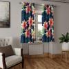 Ambesonne Floral Grommet Curtain, Neutral Pastel Grunge Abstract Pattern with Blossoming Lily Flowers, Decorative Single Panel Drapes for Bedroom Living Room, 50″ x 72″, Dark Tan and Slate Blue(Green Indigo Peacock)