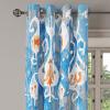 Ambesonne Floral Grommet Curtain, Neutral Pastel Grunge Abstract Pattern with Blossoming Lily Flowers, Decorative Single Panel Drapes for Bedroom Living Room, 50″ x 72″, Dark Tan and Slate Blue(Sky Blue Orange White)
