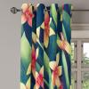 Ambesonne Floral Grommet Curtain, Neutral Pastel Grunge Abstract Pattern with Blossoming Lily Flowers, Decorative Single Panel Drapes for Bedroom Living Room, 50″ x 72″, Dark Tan and Slate Blue(Fern Green Pale Yellow)