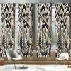 Ambesonne Mexican Window Curtains Pack of 2, Colorful Nature Inspired Pattern Birds Flowers Leaves and Dots Creativity, Lightweight Set with Rod Pocket, 4 Panels of – 28″ x 84″, Red Cream(Eggshell Ruby Dark Grey)