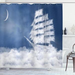 Ambesonne Anchor Shower Curtain, Marine Sailing Sea Symbol and Grungy Rustic Planks in a Neutral Camo Tone, Cloth Fabric Drape for Sea Themed Bathroom Decor Set with Hooks, 69″ W x 75″ L, Green Khaki(Blue Cream)