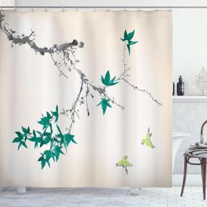 Ambesonne Anchor Shower Curtain, Marine Sailing Sea Symbol and Grungy Rustic Planks in a Neutral Camo Tone, Cloth Fabric Drape for Sea Themed Bathroom Decor Set with Hooks, 69″ W x 75″ L, Green Khaki(Dark Seafoam)