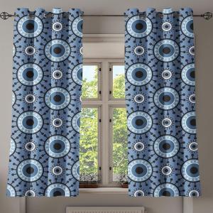 Ambesonne Brown Grommet Curtain, Batik Parang Barong Diagonal Pattern Indonesian Culture and Art Design, Decorative 2-Panel Window Drapes for Bedroom Living Room, 50″ x 84″, Brown Apricot Caramel(Slate Blue Black White)