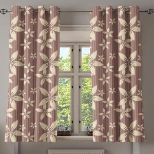 Ambesonne Brown Grommet Curtain, Batik Parang Barong Diagonal Pattern Indonesian Culture and Art Design, Decorative 2-Panel Window Drapes for Bedroom Living Room, 50″ x 84″, Brown Apricot Caramel(Warm Taupe Pale Pink)