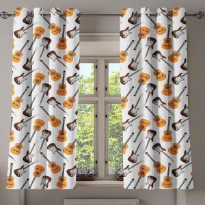Ambesonne Brown Grommet Curtain, Batik Parang Barong Diagonal Pattern Indonesian Culture and Art Design, Decorative 2-Panel Window Drapes for Bedroom Living Room, 50″ x 84″, Brown Apricot Caramel(Pale Orange Brown White)