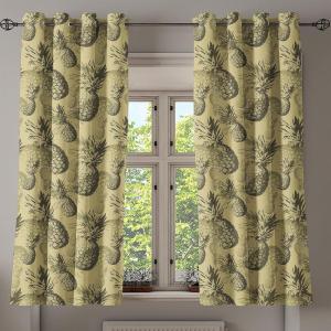 Ambesonne Brown Grommet Curtain, Batik Parang Barong Diagonal Pattern Indonesian Culture and Art Design, Decorative 2-Panel Window Drapes for Bedroom Living Room, 50″ x 84″, Brown Apricot Caramel(Pale Brown Dark Green)