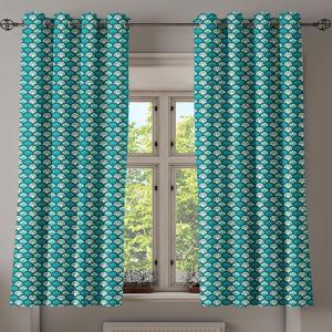 Ambesonne Brown Grommet Curtain, Batik Parang Barong Diagonal Pattern Indonesian Culture and Art Design, Decorative 2-Panel Window Drapes for Bedroom Living Room, 50″ x 84″, Brown Apricot Caramel(Sea Green Teal White)