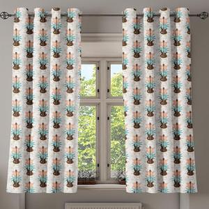Ambesonne Brown Grommet Curtain, Batik Parang Barong Diagonal Pattern Indonesian Culture and Art Design, Decorative 2-Panel Window Drapes for Bedroom Living Room, 50″ x 84″, Brown Apricot Caramel(Peach Teal Dark Brown)