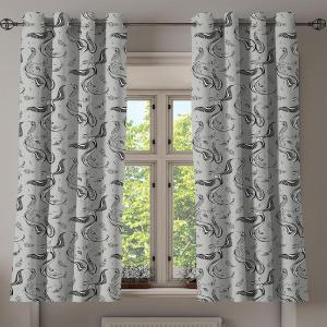 Ambesonne Exotic Grommet Curtain, Minimal Neutral Animal Print with Tiger Silhouettes Pattern Jungle Cat, Decorative Single Panel Drapes for Bedroom Living Room, 50″ x 96″, Eggshell Warm Taupe Tan(Grey Black and White)