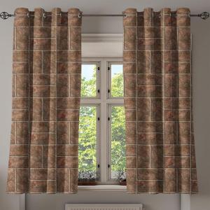 Ambesonne Exotic Grommet Curtain, Minimal Neutral Animal Print with Tiger Silhouettes Pattern Jungle Cat, Decorative Single Panel Drapes for Bedroom Living Room, 50″ x 96″, Eggshell Warm Taupe Tan(Ecru Brown and Cocoa)