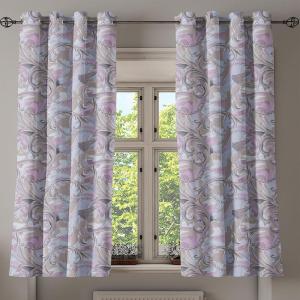 Ambesonne Exotic Grommet Curtain, Minimal Neutral Animal Print with Tiger Silhouettes Pattern Jungle Cat, Decorative Single Panel Drapes for Bedroom Living Room, 50″ x 96″, Eggshell Warm Taupe Tan(Warm Taupe Lilac)