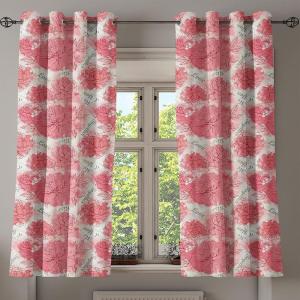 Ambesonne Exotic Grommet Curtain, Minimal Neutral Animal Print with Tiger Silhouettes Pattern Jungle Cat, Decorative Single Panel Drapes for Bedroom Living Room, 50″ x 96″, Eggshell Warm Taupe Tan(Pastel Pink Grey Eggshell)