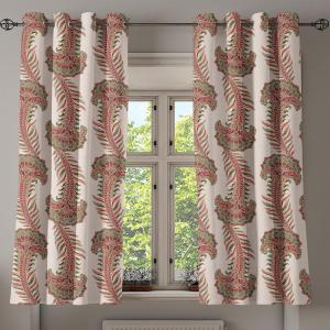 Ambesonne Exotic Grommet Curtain, Minimal Neutral Animal Print with Tiger Silhouettes Pattern Jungle Cat, Decorative Single Panel Drapes for Bedroom Living Room, 50″ x 96″, Eggshell Warm Taupe Tan(Peacock Green Salmon)