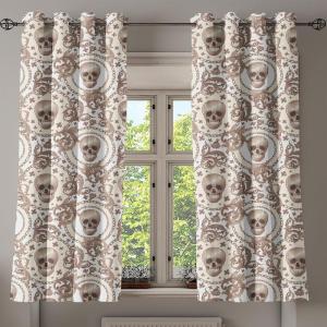 Ambesonne Exotic Grommet Curtain, Minimal Neutral Animal Print with Tiger Silhouettes Pattern Jungle Cat, Decorative Single Panel Drapes for Bedroom Living Room, 50″ x 96″, Eggshell Warm Taupe Tan(Ivory Cocoa and Pale Brown)