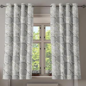 Ambesonne Exotic Grommet Curtain, Minimal Neutral Animal Print with Tiger Silhouettes Pattern Jungle Cat, Decorative Single Panel Drapes for Bedroom Living Room, 50″ x 96″, Eggshell Warm Taupe Tan(Ivory Pale Grey Coconut)