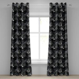Ambesonne Exotic Grommet Curtain, Minimal Neutral Animal Print with Tiger Silhouettes Pattern Jungle Cat, Decorative Single Panel Drapes for Bedroom Living Room, 50″ x 96″, Eggshell Warm Taupe Tan(Charcoal Grey and Sage Green)