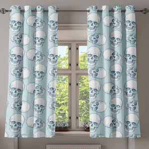 Ambesonne Exotic Grommet Curtain, Minimal Neutral Animal Print with Tiger Silhouettes Pattern Jungle Cat, Decorative Single Panel Drapes for Bedroom Living Room, 50″ x 96″, Eggshell Warm Taupe Tan(White and Sky Blue)