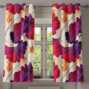 Ambesonne Floral Grommet Curtain, Neutral Pastel Grunge Abstract Pattern with Blossoming Lily Flowers, Decorative Single Panel Drapes for Bedroom Living Room, 50″ x 72″, Dark Tan and Slate Blue(Eggshell Dark Coral)