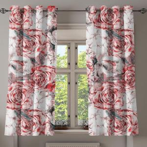 Ambesonne Floral Grommet Curtain, Neutral Pastel Grunge Abstract Pattern with Blossoming Lily Flowers, Decorative Single Panel Drapes for Bedroom Living Room, 50″ x 72″, Dark Tan and Slate Blue(Dark Blue Grey Coral)
